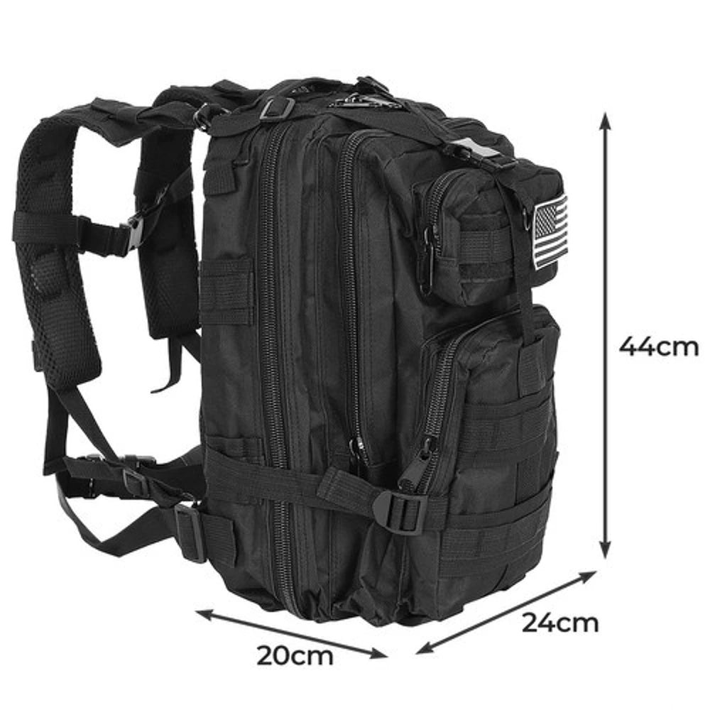 Trizand militārā pārgājiena mugursoma 20L — Melna