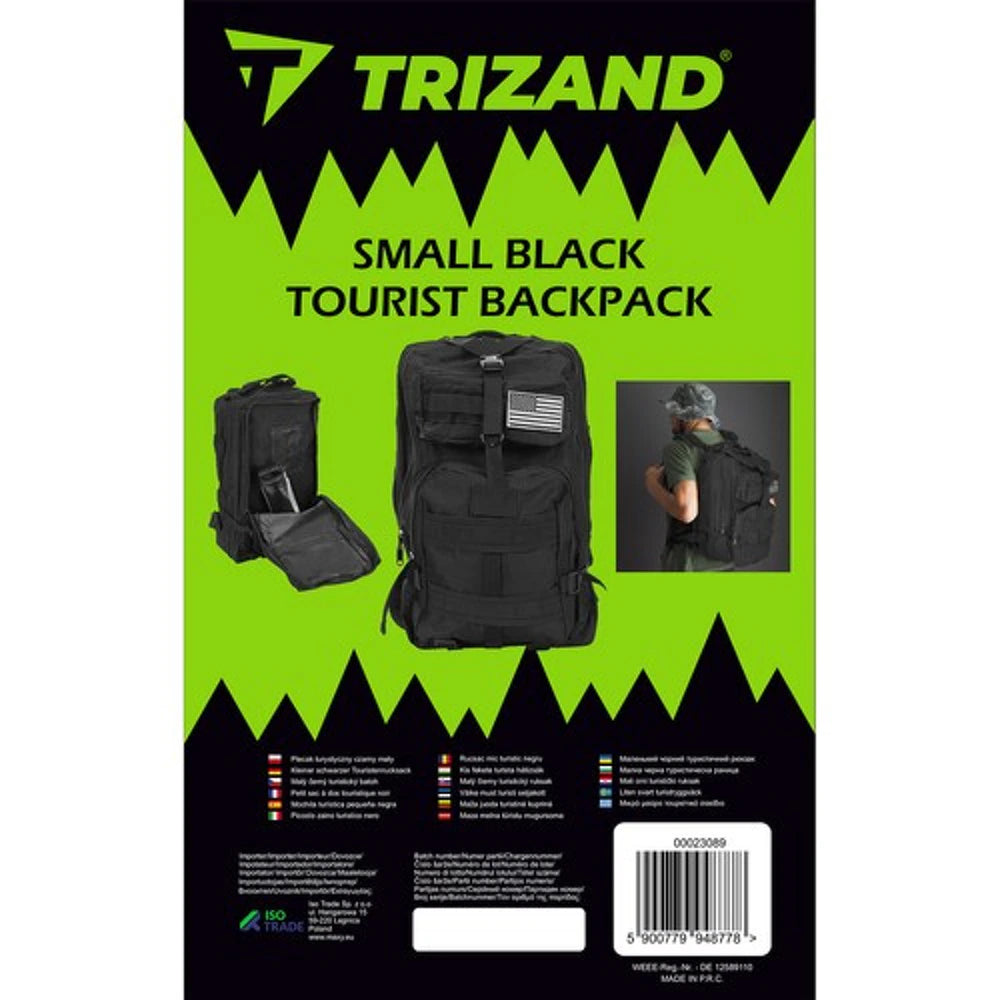 Trizand militārā pārgājiena mugursoma 20L — Melna