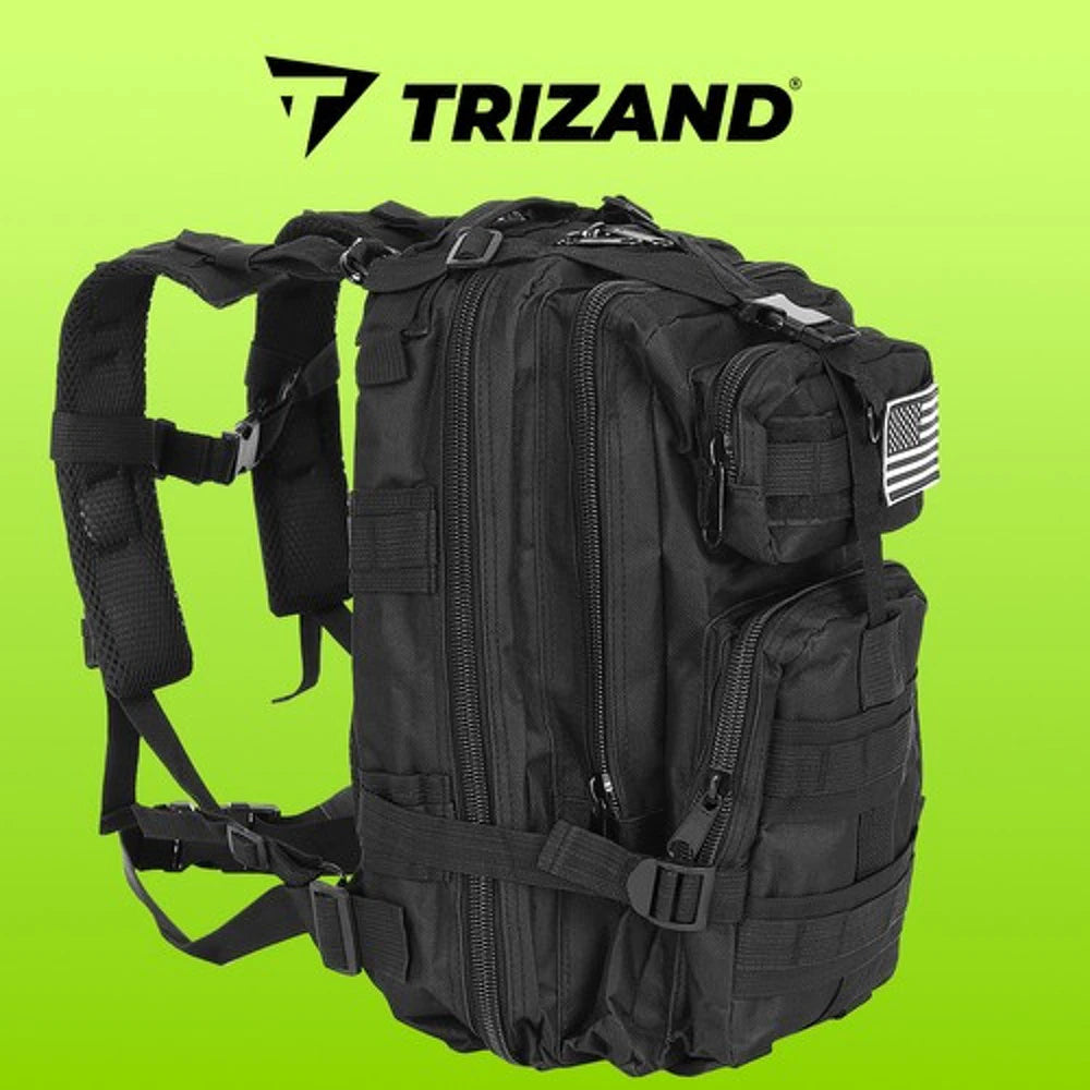 Trizand militārā pārgājiena mugursoma 20L — Melna