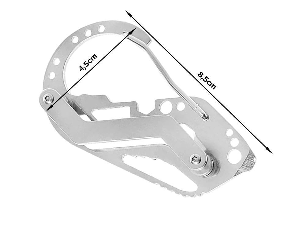 Survival-Multitool — Karabiner-Schlüsselanhänger